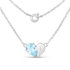 1.90 Carat Genuine Blue Topaz .925 Sterling Silver Pendant