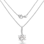 4.46 Carat Genuine White Cubic Zirconia .925 Sterling Silver Pendant