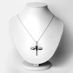 2.29 Carat Genuine Garnet and White Topaz .925 Sterling Silver Pendant