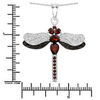 2.29 Carat Genuine Garnet and White Topaz .925 Sterling Silver Pendant