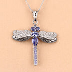 1.99 Carat Genuine Tanzanite and White Zircon .925 Sterling Silver Pendant
