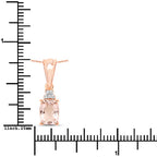 1.12 Carat Genuine Morganite and White Topaz .925 Sterling Silver Pendant
