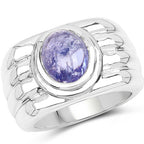 3.55 Carat Genuine Tanzanite .925 Sterling Silver Ring