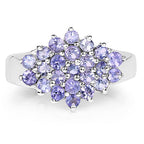 1.61 Carat Genuine Tanzanite .925 Sterling Silver Ring