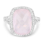 5.80 Carat Genuine Rose Quartz .925 Sterling Silver Ring