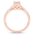 0.70 Carat Genuine Morganite .925 Sterling Silver Ring