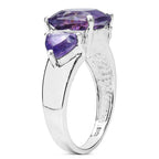 4.10 Carat Genuine Amethyst .925 Sterling Silver Ring