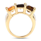 8.17 Carat Genuine Multi-Stone .925 Sterling Silver Ring