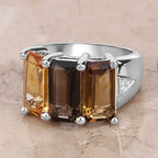 8.17 Carat Genuine Multi-Stone .925 Sterling Silver Ring