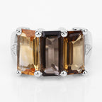8.17 Carat Genuine Multi-Stone .925 Sterling Silver Ring
