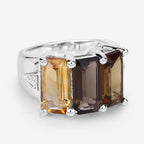 8.17 Carat Genuine Multi-Stone .925 Sterling Silver Ring