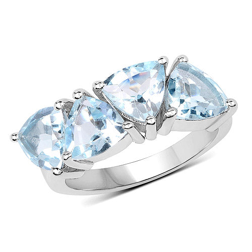 5.00 Carat Genuine Blue Topaz .925 Sterling Silver Ring