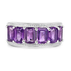 3.30 Carat Genuine Amethyst .925 Sterling Silver Ring