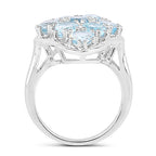 5.40 Carat Genuine Blue Topaz .925 Sterling Silver Ring