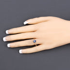 0.97 Carat Genuine Blue Sapphire and White Diamond 10K Yellow Gold Ring