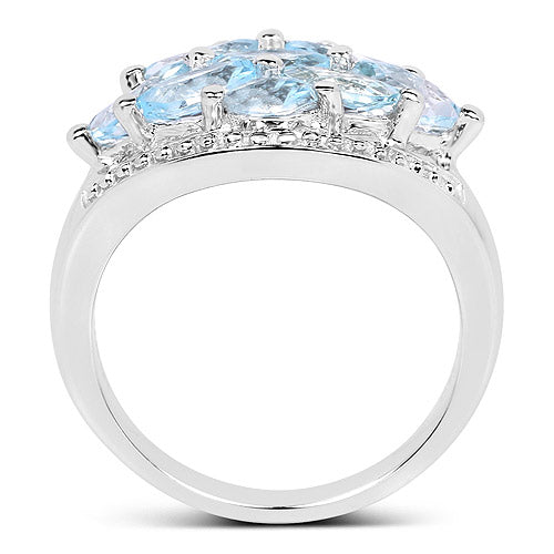 2.50 Carat Genuine Blue Topaz .925 Sterling Silver Ring