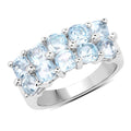 3.60 Carat Genuine Blue Topaz .925 Sterling Silver Ring