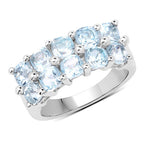 3.60 Carat Genuine  Blue Topaz .925 Sterling Silver Ring