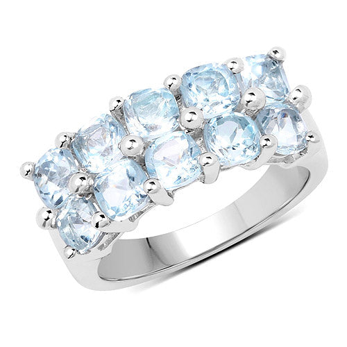 3.60 Carat Genuine Blue Topaz .925 Sterling Silver Ring