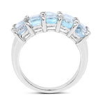 3.60 Carat Genuine  Blue Topaz .925 Sterling Silver Ring