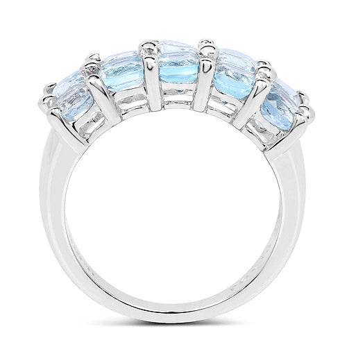 3.60 Carat Genuine Blue Topaz .925 Sterling Silver Ring