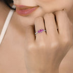 1.02 Carat Genuine Ruby and White Diamond 14K White Gold Ring
