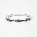 0.20 Carat Genuine Blue Diamond .925 Sterling Silver Ring