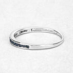 0.20 Carat Genuine Blue Diamond .925 Sterling Silver Ring