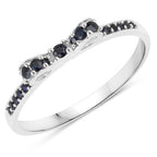 0.31 Carat Genuine Blue Sapphire 14K White Gold Ring