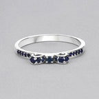 0.31 Carat Genuine Blue Sapphire 14K White Gold Ring