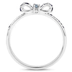 0.31 Carat Genuine Blue Sapphire 14K White Gold Ring