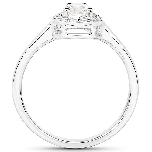 14K White Gold 0.64 Carat Genuine White Diamond Ring