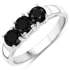 0.99 Carat Genuine Black Diamond .925 Sterling Silver Ring