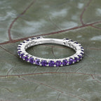 0.78 Carat Genuine Amethyst .925 Sterling Silver Ring