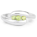 0.56 Carat Genuine Peridot .925 Sterling Silver Ring