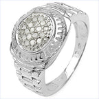 0.20 Carat Genuine White Diamond .925 Sterling Silver Ring