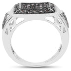 0.52 Carat Genuine Champagne Diamond .925 Sterling Silver Ring