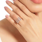 14K Rose Gold Plated 3.30 Carat Genuine Morganite .925 Sterling Silver Ring