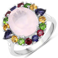 5.52 Carat Genuine Multi-Stone .925 Sterling Silver Ring