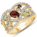1.76 Carat Genuine Multi-Stone .925 Sterling Silver Ring