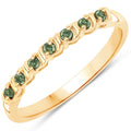 0.16 Carat Genuine Green Diamond 14K Yellow Gold Ring (I1-I2)