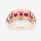 3.24 Carat Genuine Ruby and White Diamond 14K Yellow Gold Ring