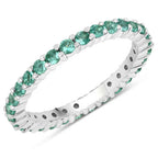 1.02 Carat Genuine Zambian Emerald 14K White Gold Ring