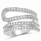 0.83 Carat Genuine White Diamond .925 Sterling Silver Ring