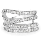 0.83 Carat Genuine White Diamond .925 Sterling Silver Ring