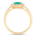 1.34 Carat Genuine Zambian Emerald and White Diamond 10K Yellow Gold Ring