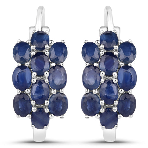 10.40 Carat Genuine Blue Sapphire .925 Sterling Silver 3 Piece Jewelry Set (Ring, Earrings, and Pendant with Chain)