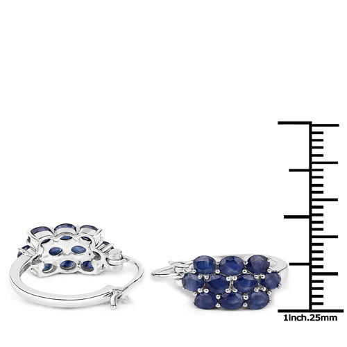 10.40 Carat Genuine Blue Sapphire .925 Sterling Silver 3 Piece Jewelry Set (Ring, Earrings, and Pendant with Chain)