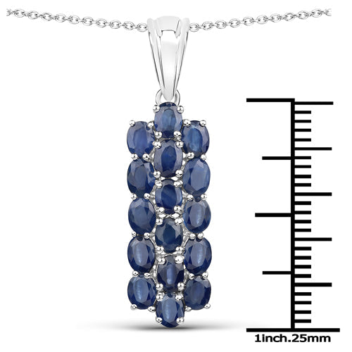 10.40 Carat Genuine Blue Sapphire .925 Sterling Silver 3 Piece Jewelry Set (Ring, Earrings, and Pendant with Chain)