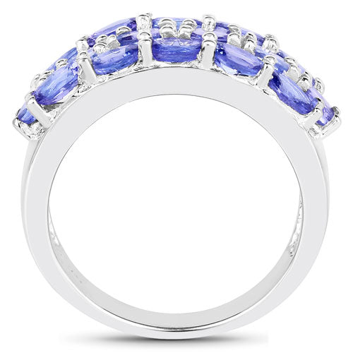 2.72 Carat Genuine Tanzanite .925 Sterling Silver Ring